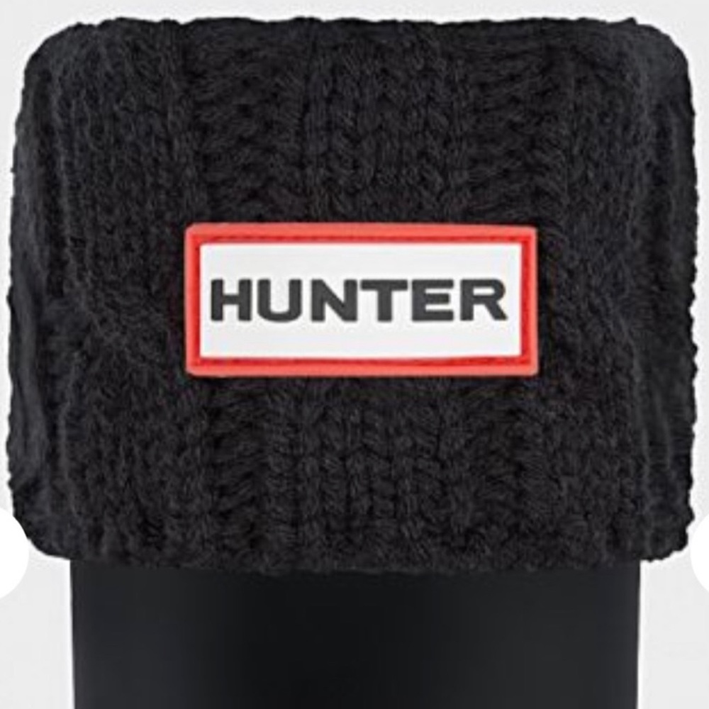 NIB Hunter Boot Socks Black Cable Knit Sz M